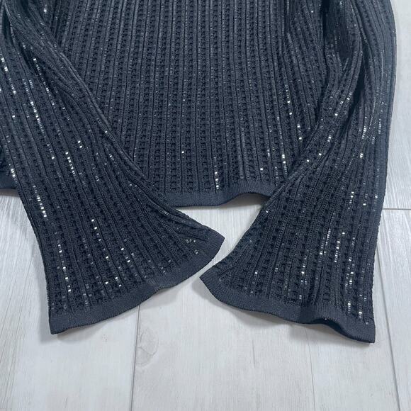 VTG St. John Evening Black Long Flared Sleeve Sequins Size 12 Holiday - Picture 8 of 12
